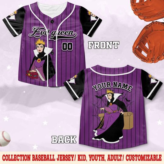 Discover Personalized Disney Snow White Evil Queen Baseball Jersey Custom Evil Queen Jersey