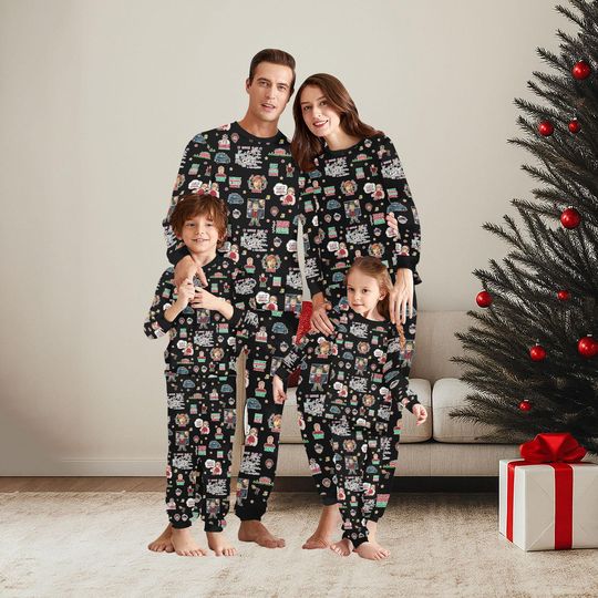 Home Alone Christmas Family Pajamas Set, Ya Filthy Animal Matching Pajamas, Kevin McCallister Shirt Pants, Retro Movie Tee, Xmas Gifts