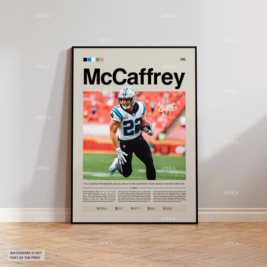 Christian McCaffrey Poster, McCaffrey Panthers Print, Panthers Art, McCaffrey Wall Decor, Carolina Panthers Print Fan Gift Idea, football Art