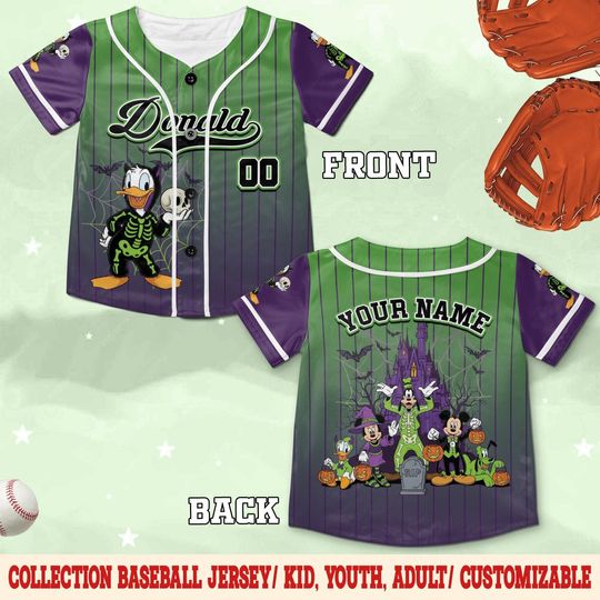 Discover Personalized Disney Mickey And Friends Oogie Boogie Halloween Baseball Jersey,Custom Disneyland Jersey,Mickey Gift for Disney Fan UN1K03