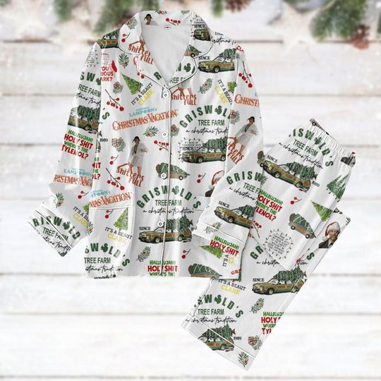 Griswold Christmas Vacation Pajamas Set, Christmas Tree Holiday Pajamas, National Lampoon's Christmas Women Pjs, Fun Xmas Party Gifts