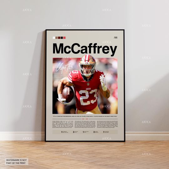 Christian McCaffrey Poster, McCaffrey 49ers Print, 49ers Art, McCaffrey Wall Decor, San Francisco 49ers Print Fan Gift Idea, football Art