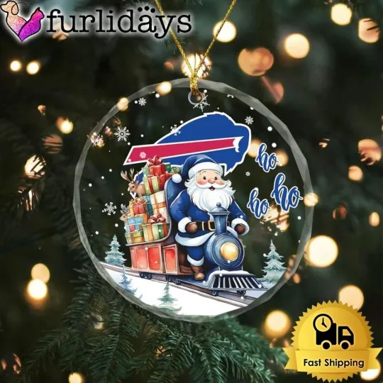 Discover Personalized Buffalo Football Team Bills Glass Christmas Ornament Gift Decor