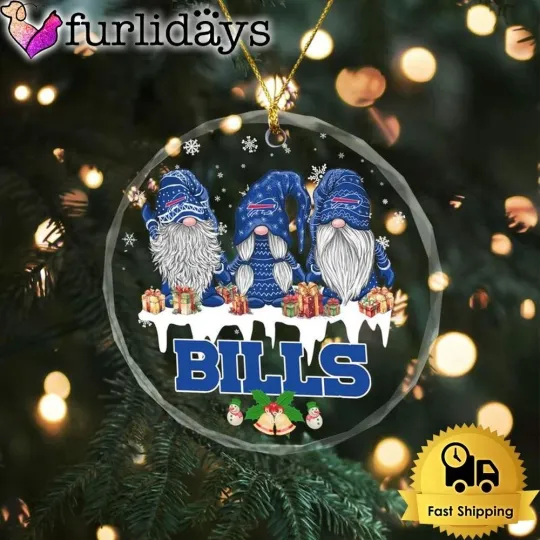 Buffalo Football Team Bills Glass Christmas Ornament Gift Decor