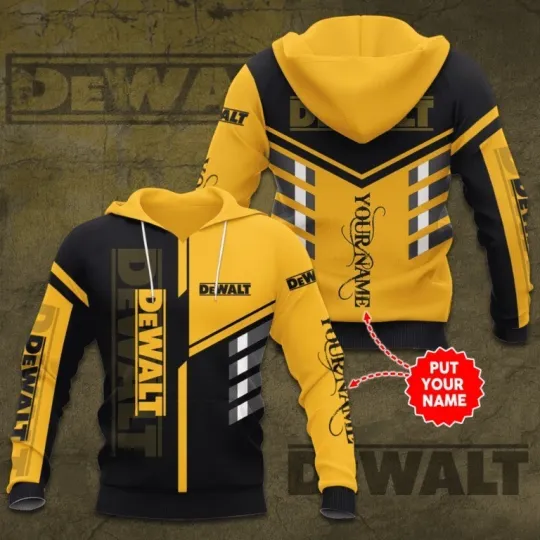 Custom Name Dewalt Skull 3D Lightweight Hoodie For Men