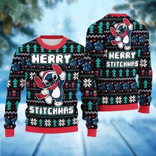 Christmas Stitch Ugly Sweater, Disneyland Xmas Sweater, Merry Stitchmas Holiday Sweater, Magic Kingdom Shirt, Christmas Gift