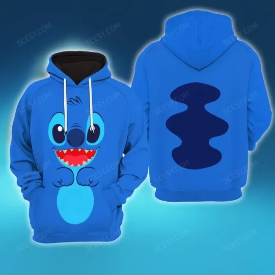 Discover Youth/Adult Lilo and Stitch Cosplay Halloween Lightweight Print Hoodie