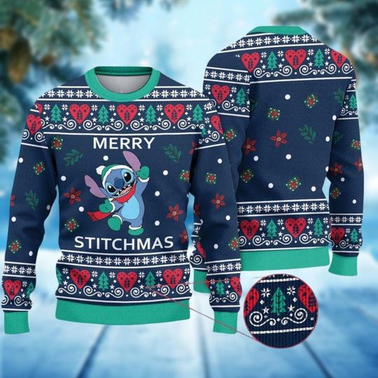 Discover Christmas Stitch Ugly Sweater, Merry Stichmas Christmas Sweatshirt, Disneyland Trip Sweater, Magic Kingdom Xmas Shirt