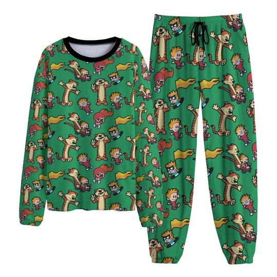 Discover CALVIN and HOBBES Pajama Set | Cozy Anime Loungewear | Unisex Warm Pajamas