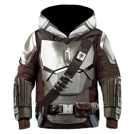 Discover Star Wars the Mandalorian Cosplay Hoodie 3D Printed Kids Streetwear Pullover