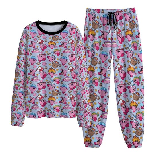Kirby Pajama Set | Cozy Anime Loungewear | Unisex Warm Pajamas