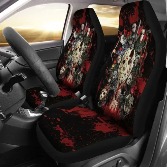 Discover Jason Voorhees Car Seat Covers Friday The 13th Horror Movie Auto Interior Gift
