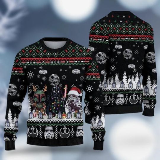 Discover Disney Star Wars Merry Christmas Sweater, Star Wars Characters Shirt, Family Christmas Trip Sweater, Disney Christmas 2024 Sweater