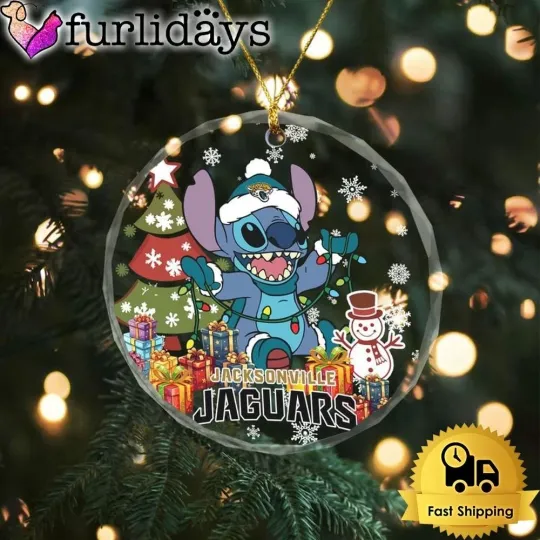 Discover Personalized Jacksonville Football Team Jaguars Glass Christmas Ornament Gift