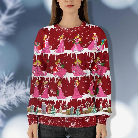 Discover Aurora Princess Christmas Sweater, Disney Princess Sweater, Women Ugly Christmas Shirt, Womens Christmas Sweater, Magic Kingdom Shirt