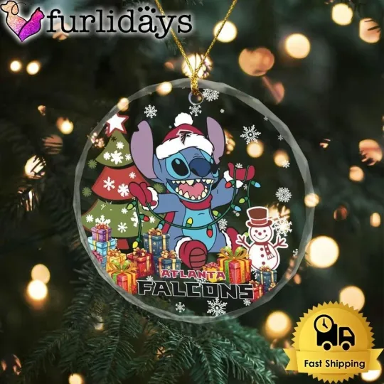 Discover Personalized Atlanta Football Team Falcons Glass Christmas Ornament Gift