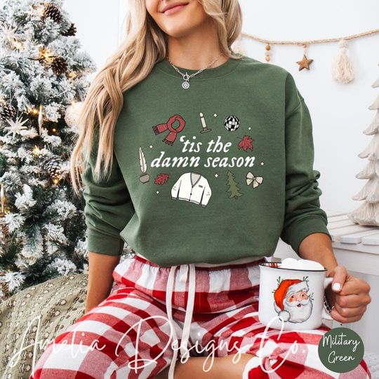 Discover Tis The Damn Season Sweatshirt | Taylor Christmas Sweater | Evermore Christmas Sweatshirt | Cute Christmas Crewneck | Fan Gift for Wife