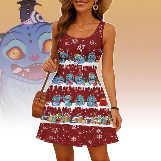 Christmas Kpop Hunters Tiger Dress, Derpy Tiger Cosplay Casual Dress