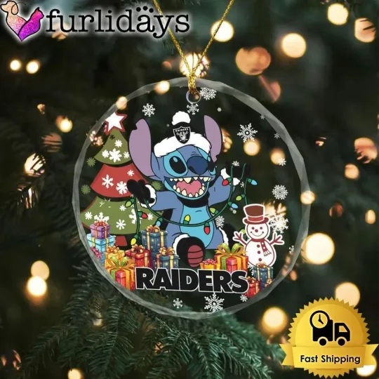 Discover Las Vegas Football Team Raiders Glass Christmas Ornament Gift