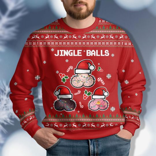 Discover Jingle Balls Ugly Christmas Sweater, Santa Claus Holiday Sweater, Adult Humor Xmas Sweater, Sarcastic Christmas Shirt, Xmas Party Gift