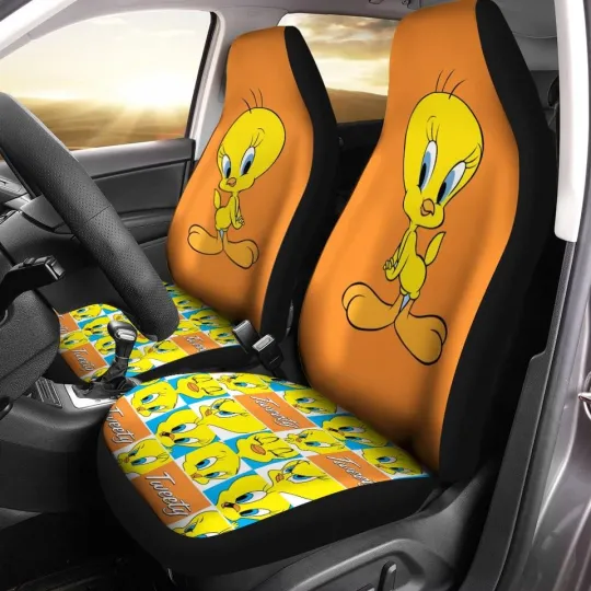 Tweety Bird Car Seat Cover, Cute Cartoon Car Protector, Tweety Auto Accessories
