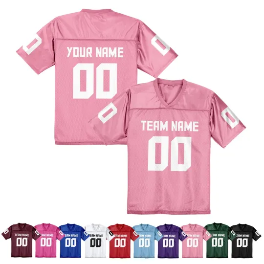 Discover Custom Football Jersey Personalized Team Name Number V Neck Print Sports T-Shirt