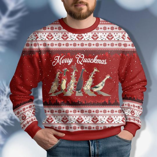 Discover Ducks Christmas Sweater, Merry Ducksmas Holiday Sweater, Funny Ducks Christmas Sweater, Duck Lover Shirt, Christmas Woman Crewneck