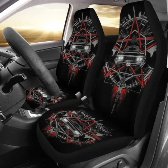 Discover Supernatural Car Seat Covers TV Show Logo Auto Interior Accessories