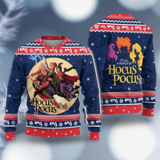 Discover Hocus Pocus Christmas Ugly Sweater, Halloween Witches Women Sweater, Sanderson Christmas Shirt, Kids Christmas Shirt, Christmas Party