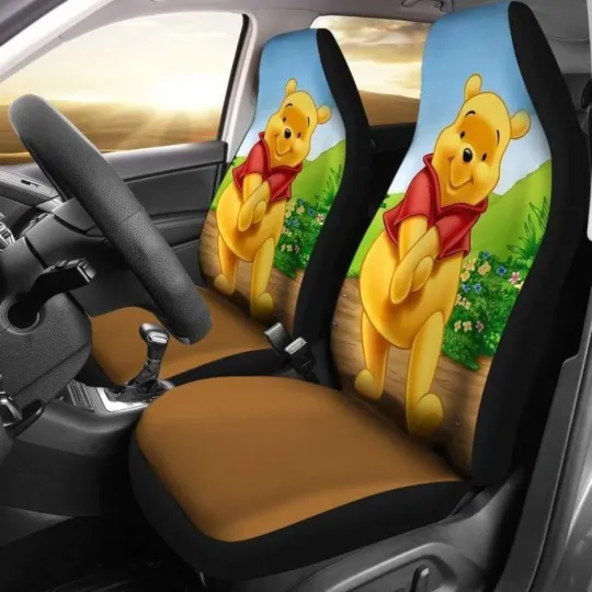 Discover Winnie The Pooh Cartoon Car Seat Covers Disney Auto Interior Accessories