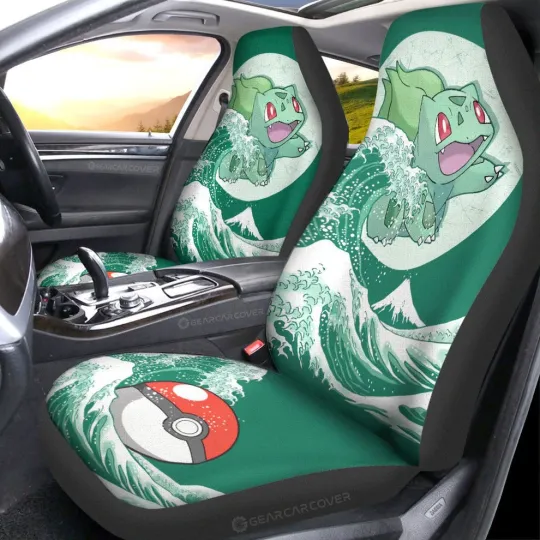 Bulbasaur Car Seat Cover - PKM Anime Custom Auto Accessories