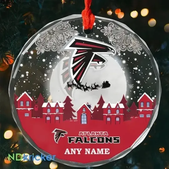 Discover Personalized Atlanta Football Team Falcons Glass Christmas Ornament Gift