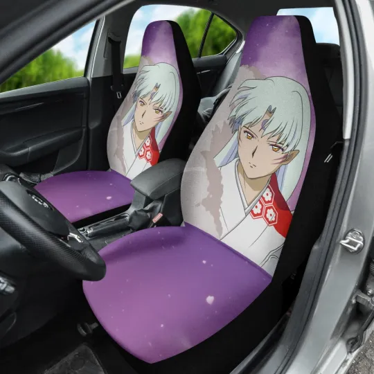 Discover Inuyaasha Sesshomaru Car Seat Cover Anime Purple Interior Auto Accessories