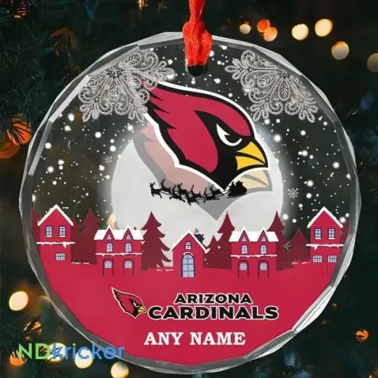 Discover Personalized Arizonna Football Team Cardinals Glass Christmas Ornament Gift