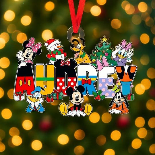 Discover Personalized Disney Name Ornament for Kids, Custom Acrylic Christmas Tree Decoration with Mickey, Minnie & Friends, Holiday Gift Idea 2025
