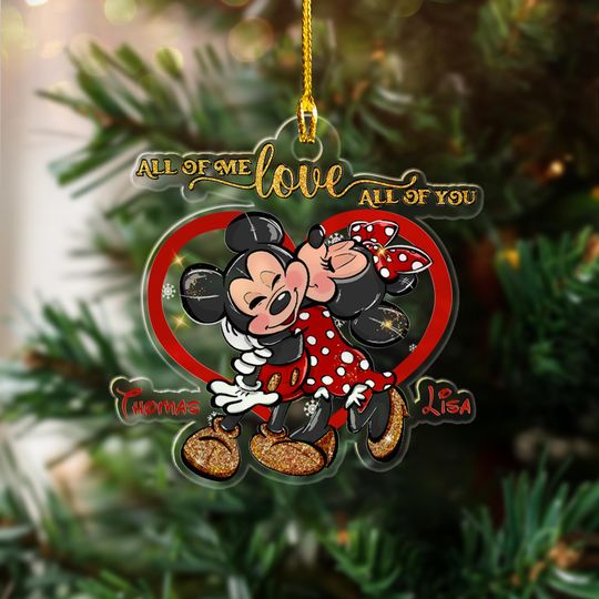 Discover Custom All Of Me Love All Of You Christmas Ornament, Mickey Minnie Couple Ornament, Disney Christmas Tree Decor, Mickey Mouse Christmas Gift