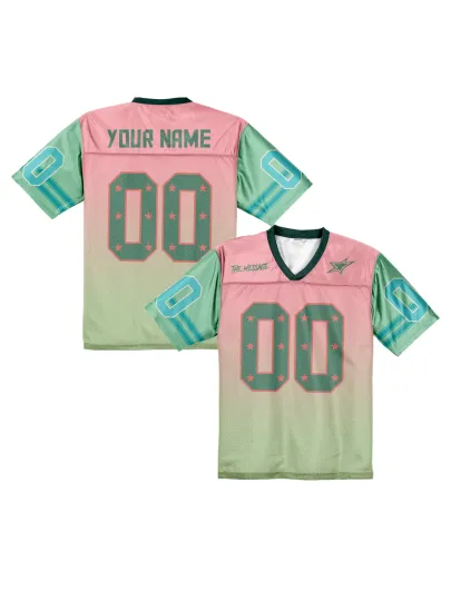 Discover CUSTOM Name Number Football Jersey Pink Green Sports Shirt For Football Fans