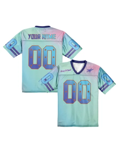 Discover CUSTOM Name Number Football Jersey Gradient Color Sports Shirt For Football Fans