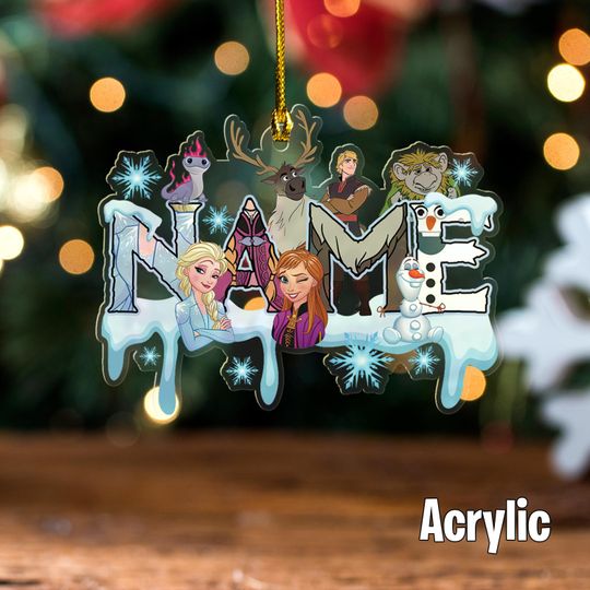 Discover Personalized Disney Frozen Christmas Ornament, Frozen Elsa Anna Olaf Acrylic Ornament, Disney Christmas Tree Decor, Keepsake Gift NFWA19
