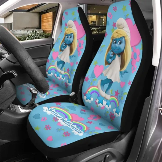 Discover Smurfette Car Seat Covers, Cute Auto Protector, Universal Fit Accessories