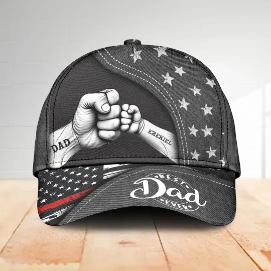 Personalized American Dad Baseball Cap, Happy Father's Day Cap