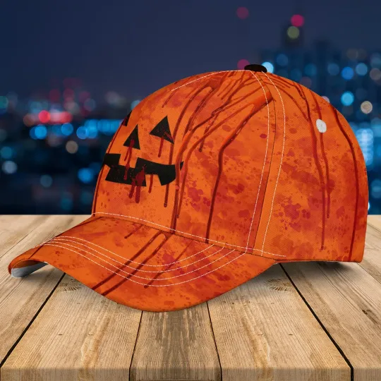 Discover Horror Pumpkin Halloween Baseball Cap