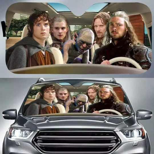 Discover The Lord Of The Rings Auto Car Sun Shade, Movies Gift For Fans