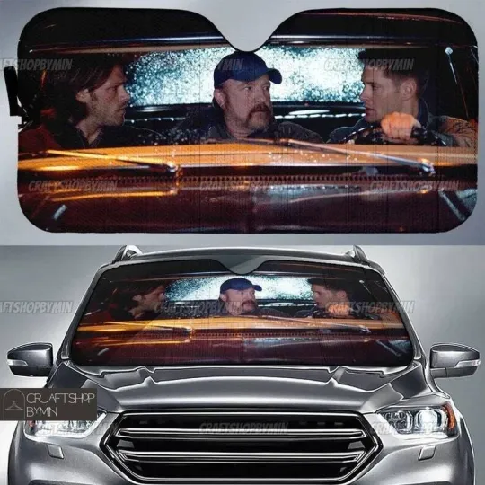 Winchester Supernatural Car Sunshade for Windshield Featuring Dean Winchester