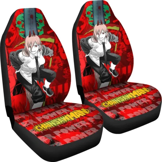 Discover Chainsaw Car Seat Covers, Custom Auto Seat Protectors, Anime Decor