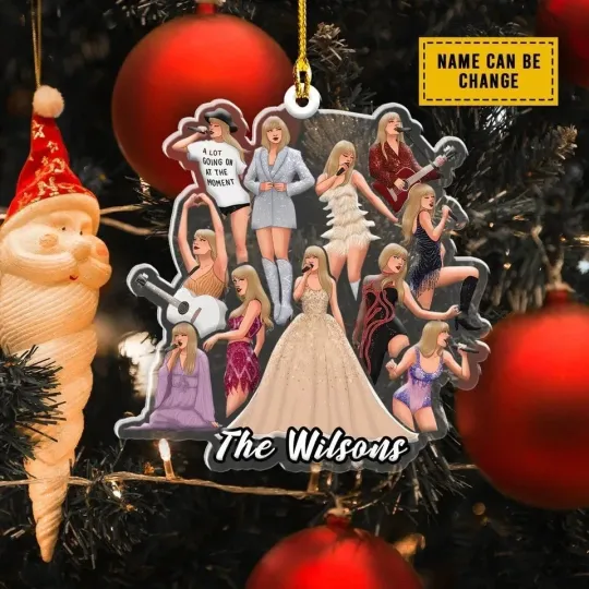 Discover Personalized The Eras Tour, Taylor Fan Acrylic Ornament Christmas 3.5 in