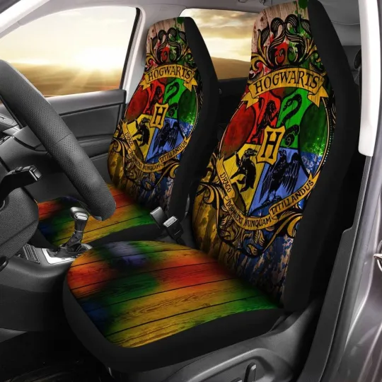 Discover Hogwarts Car Seat Covers, HP Fan Gift, Auto Protector Accessories