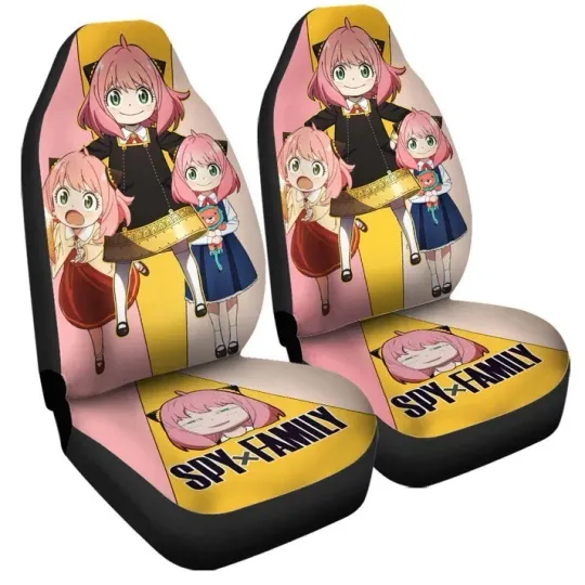 Discover Anya Forger Car Seat Covers – Custom Anime Car Interior Accessories