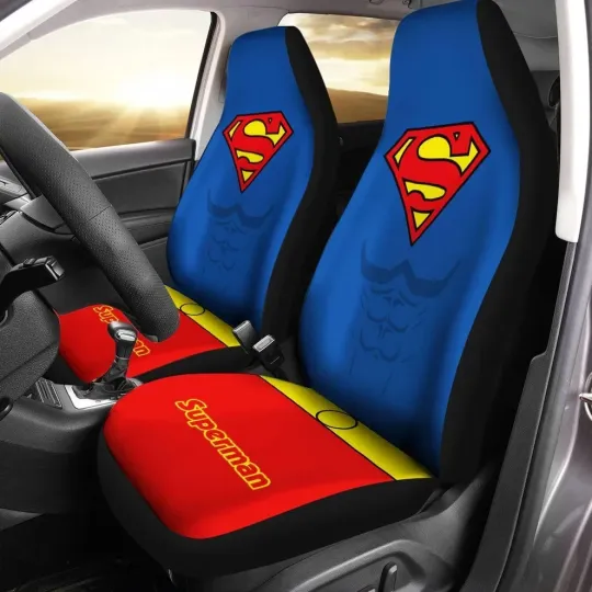 Discover Super Hero Superman Car Seat Covers – Custom Vehicle Interior Accessories
