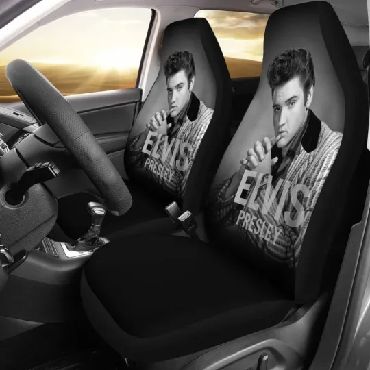 Discover Elvis Car Seat Covers 2Pcs Classic Rock Music Auto Interior Accessories Fan Gift